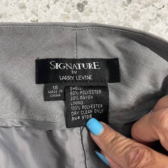 Larry Levine slacks pants women's size 18 gray lined work career wear trousers - Picture 9 of 15